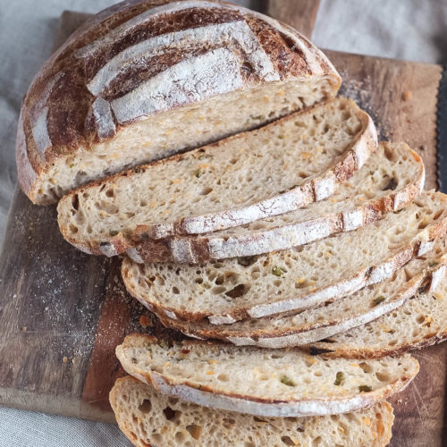 Sourdough Discard Loaf with Cornmeal, Cheddar, and Jalapeno - Pastry ...